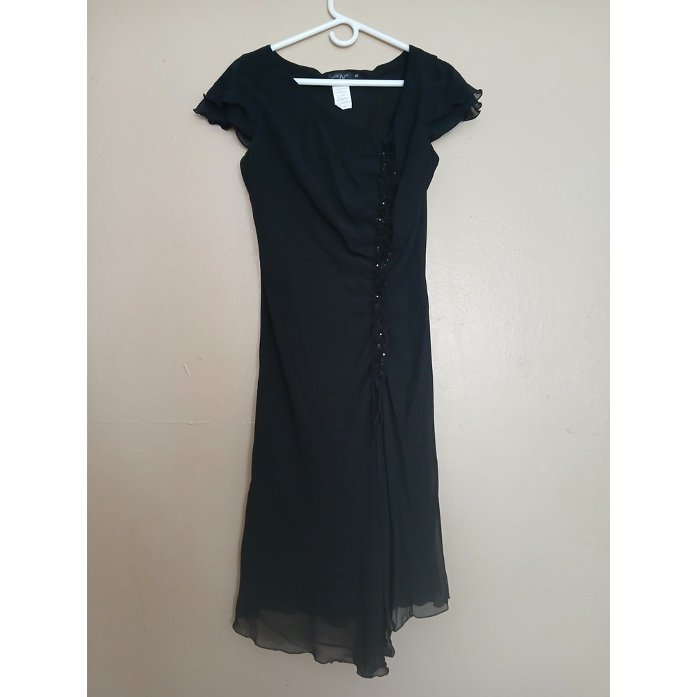 CDC Dress 10 Chiffon Beaded Hanky Hem Whimsigoth Witchy Goth Grunge Vintage Y2k